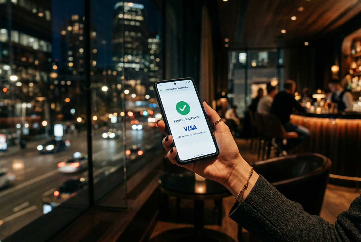Szybka wypłata środków przez Visa Direct na smartfonie